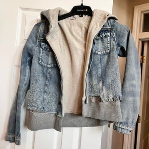 Free People Jean Jacket with built in sweatshirt